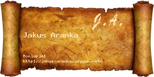 Jakus Aranka névjegykártya
